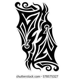 Tattoo tribal vector design sketch. Single sleeve pattern arm. Simple logo. Designer simple element for arm, leg , shoulder men and women. Abstract  illustration.