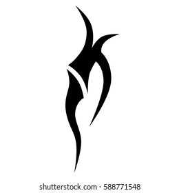 Tattoo tribal vector design sketch. Single sleeve pattern arm. Simple logo. Designer simple element for arm, leg , shoulder men and women. Abstract  illustration.