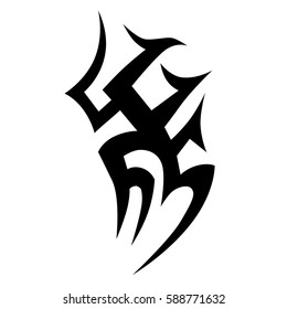 Tattoo tribal vector design sketch. Single sleeve pattern arm. Simple logo. Designer simple element for arm, leg , shoulder men and women. Abstract  illustration.