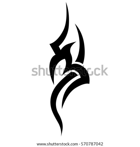 Tattoo tribal vector design sketch. Single sleeve pattern arm. Simple logo. Designer simple element for arm, leg , shoulder men and women. Abstract  illustration.