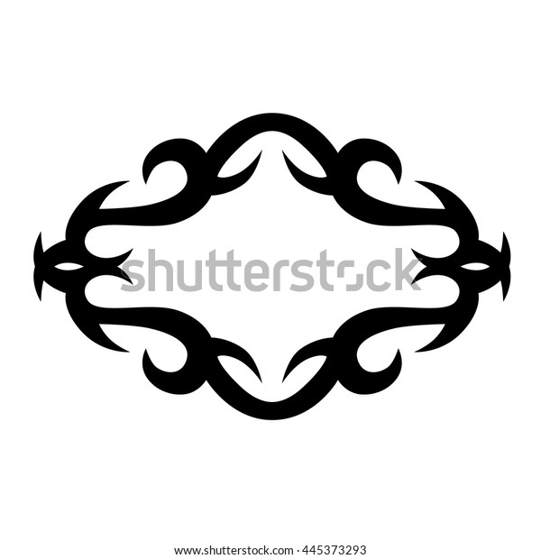 Tattoo tribal vector design sketch. Single\
frame pattern. Simple logo. Designer isolated abstract element on\
white background.