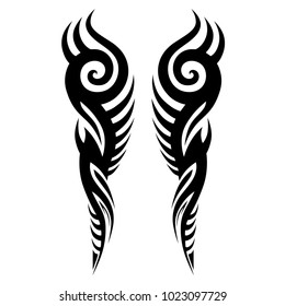 Set 24 Tribal Tattoos Black Color Stock Illustration 322806395 ...