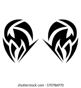 Tattoo tribal vector designs sketch. Simple logo. Designer isolated element for ideas decorating the body of women, men and girls arm, leg and other body parts. Abstract illustration.