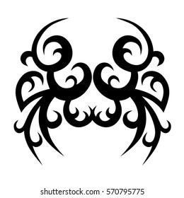Tattoo tribal vector designs sketch. Simple logo. Designer isolated element for ideas decorating the body of women, men and girls arm, leg and other body parts. Abstract illustration.