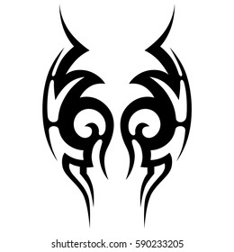 Tattoo tribal vector designs sketch. Simple logo. Designer isolated element for ideas decorating the body of women, men and girls arm, leg and other body parts. Abstract illustration.
