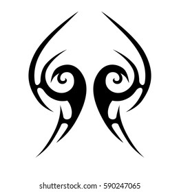 Tattoo tribal vector designs sketch. Simple logo. Designer isolated element for ideas decorating the body of women, men and girls arm, leg and other body parts. Abstract illustration.