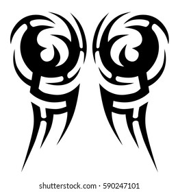 Tattoo tribal vector designs sketch. Simple logo. Designer isolated element for ideas decorating the body of women, men and girls arm, leg and other body parts. Abstract illustration.