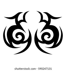 Tattoo tribal vector designs sketch. Simple logo. Designer isolated element for ideas decorating the body of women, men and girls arm, leg and other body parts. Abstract illustration.