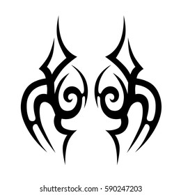 Tattoo tribal vector designs sketch. Simple logo. Designer isolated element for ideas decorating the body of women, men and girls arm, leg and other body parts. Abstract illustration.