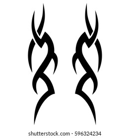 Tattoo tribal vector designs sketch. Simple logo. Designer isolated element for ideas decorating the body of women, men and girls arm, leg and other body parts. Abstract illustration.