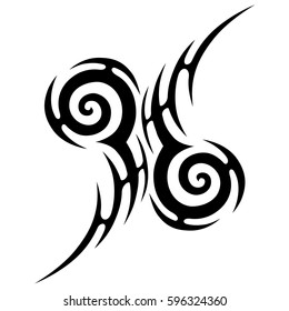 Tattoo tribal vector designs sketch. Simple logo. Designer isolated element for ideas decorating the body of women, men and girls arm, leg and other body parts. Abstract illustration.
