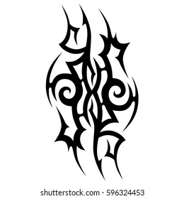 Tattoo tribal vector designs sketch. Simple logo. Designer isolated element for ideas decorating the body of women, men and girls arm, leg and other body parts. Abstract illustration.