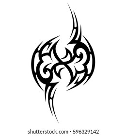 Tattoo tribal vector designs sketch. Simple logo. Designer isolated element for ideas decorating the body of women, men and girls arm, leg and other body parts. Abstract illustration.