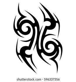 Tattoo tribal vector designs sketch. Simple logo. Designer isolated element for ideas decorating the body of women, men and girls arm, leg and other body parts. Abstract illustration.