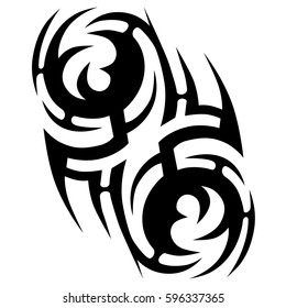 Tattoo tribal vector designs sketch. Simple logo. Designer isolated element for ideas decorating the body of women, men and girls arm, leg and other body parts. Abstract illustration.