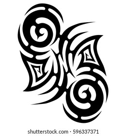 Tattoo tribal vector designs sketch. Simple logo. Designer isolated element for ideas decorating the body of women, men and girls arm, leg and other body parts. Abstract illustration.