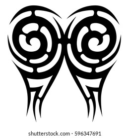 Tattoo tribal vector designs sketch. Simple logo. Designer isolated element for ideas decorating the body of women, men and girls arm, leg and other body parts. Abstract illustration.