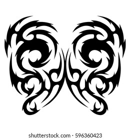 Tattoo tribal vector designs sketch. Simple logo. Designer isolated element for ideas decorating the body of women, men and girls arm, leg and other body parts. Abstract illustration.