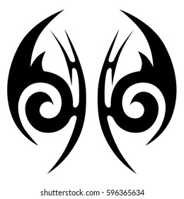 Tattoo tribal vector designs sketch. Simple logo. Designer isolated element for ideas decorating the body of women, men and girls arm, leg and other body parts. Abstract illustration.