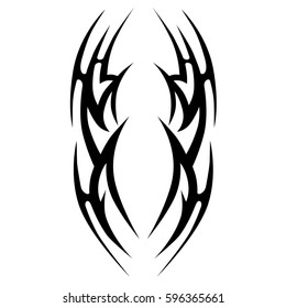 Tattoo tribal vector designs sketch. Simple logo. Designer isolated element for ideas decorating the body of women, men and girls arm, leg and other body parts. Abstract illustration.