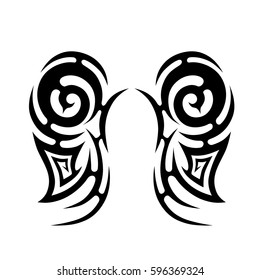 Tattoo tribal vector designs sketch. Simple logo. Designer isolated element for ideas decorating the body of women, men and girls arm, leg and other body parts. Abstract illustration.