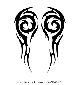 Tattoo tribal vector designs sketch. Simple logo. Designer isolated element for ideas decorating the body of women, men and girls arm, leg and other body parts. Abstract illustration.