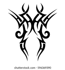 Tattoo tribal vector designs sketch. Simple logo. Designer isolated element for ideas decorating the body of women, men and girls arm, leg and other body parts. Abstract illustration.