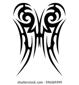 Tattoo tribal vector designs sketch. Simple logo. Designer isolated element for ideas decorating the body of women, men and girls arm, leg and other body parts. Abstract illustration.