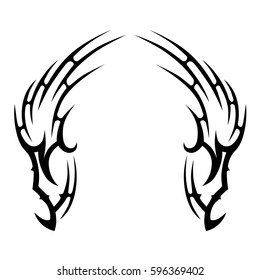 Tattoo tribal vector designs sketch. Simple logo. Designer isolated element for ideas decorating the body of women, men and girls arm, leg and other body parts. Abstract illustration.