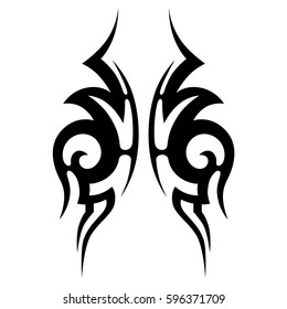 Tattoo tribal vector designs sketch. Simple logo. Designer isolated element for ideas decorating the body of women, men and girls arm, leg and other body parts. Abstract illustration.