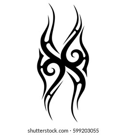 Tattoo tribal vector designs sketch. Simple logo. Designer isolated element for ideas decorating the body of women, men and girls arm, leg and other body parts. Abstract illustration.