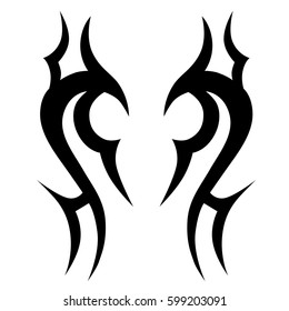 Tattoo tribal vector designs sketch. Simple logo. Designer isolated element for ideas decorating the body of women, men and girls arm, leg and other body parts. Abstract illustration.