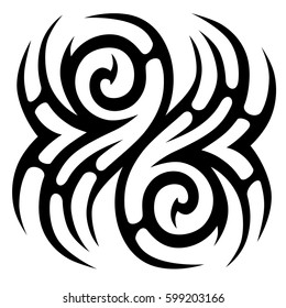 Tattoo tribal vector designs sketch. Simple logo. Designer isolated element for ideas decorating the body of women, men and girls arm, leg and other body parts. Abstract illustration.