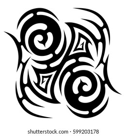 Tattoo tribal vector designs sketch. Simple logo. Designer isolated element for ideas decorating the body of women, men and girls arm, leg and other body parts. Abstract illustration.