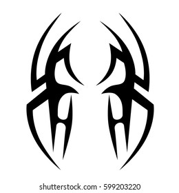 Tattoo tribal vector designs sketch. Simple logo. Designer isolated element for ideas decorating the body of women, men and girls arm, leg and other body parts. Abstract illustration.