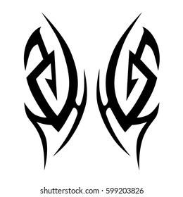 Tattoo tribal vector designs sketch. Simple logo. Designer isolated element for ideas decorating the body of women, men and girls arm, leg and other body parts. Abstract illustration.