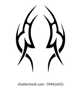 Tattoo tribal vector designs sketch. Simple logo. Designer isolated element for ideas decorating the body of women, men and girls arm, leg and other body parts. Abstract illustration.