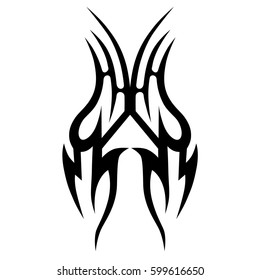 Tattoo tribal vector designs sketch. Simple logo. Designer isolated element for ideas decorating the body of women, men and girls arm, leg and other body parts. Abstract illustration.