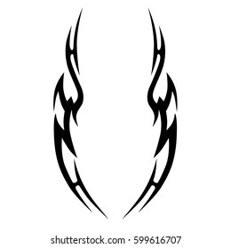 Tattoo tribal vector designs sketch. Simple logo. Designer isolated element for ideas decorating the body of women, men and girls arm, leg and other body parts. Abstract illustration.