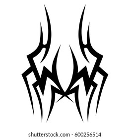 Tattoo tribal vector designs sketch. Simple logo. Designer isolated element for ideas decorating the body of women, men and girls arm, leg and other body parts. Abstract illustration.