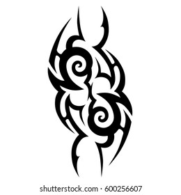 Tattoo tribal vector designs sketch. Simple logo. Designer isolated element for ideas decorating the body of women, men and girls arm, leg and other body parts. Abstract illustration.