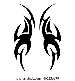 Tattoo tribal vector designs sketch. Simple logo. Designer isolated element for ideas decorating the body of women, men and girls arm, leg and other body parts. Abstract illustration.