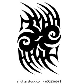Tattoo tribal vector designs sketch. Simple logo. Designer isolated element for ideas decorating the body of women, men and girls arm, leg and other body parts. Abstract illustration.