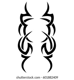 Tattoo tribal vector designs sketch. Simple logo. Designer isolated element for ideas decorating the body of women, men and girls arm, leg and other body parts. Abstract illustration.