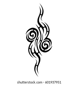 Tattoo tribal vector designs sketch. Simple logo. Designer isolated element for ideas decorating the body of women, men and girls arm, leg and other body parts. Abstract illustration.