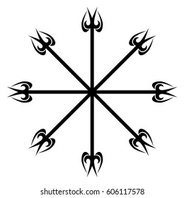 Tattoo tribal vector sketch circle designs. Simple logo. Designer isolated element for ideas decorating the body of women, men and girls arm, leg and other body parts. Abstract illustration.