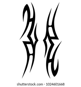 Tattoo tribal vector swirl design. Simple logo. Unique design sketch of tattoo option for men and women. Abstract pattern illustration.