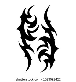Tattoo tribal vector thorns design. Simple logo. Individual designer isolated element for decorating the body of women, men and girls arm, leg and other body parts. Abstract illustration.