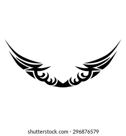 Tattoo tribal vector waist design. Single logo. Individual designer isolated element for decorating the body of women and girls lower back, back and stomach and other body parts. Abstract illustration