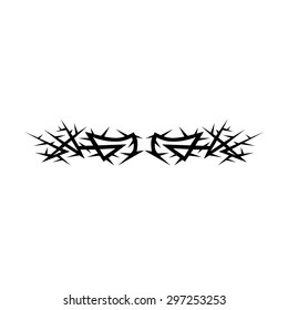 Tattoo tribal vector waist design. Single logo. Individual designer isolated element for decorating the body of women and girls lower back, back and stomach and other body parts. Abstract illustration